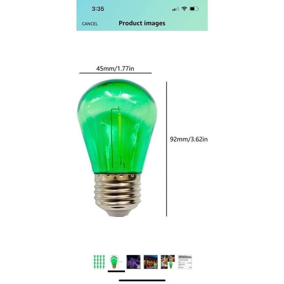 E26 S14 LED Light Bulb 2W Clear Edison Bulb for String Lights Replacement 16Pack - Picture 3 of 6